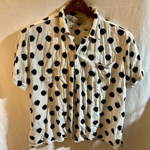 Jachs New York Black and White XL Women’s Patterned Button Down Shirt